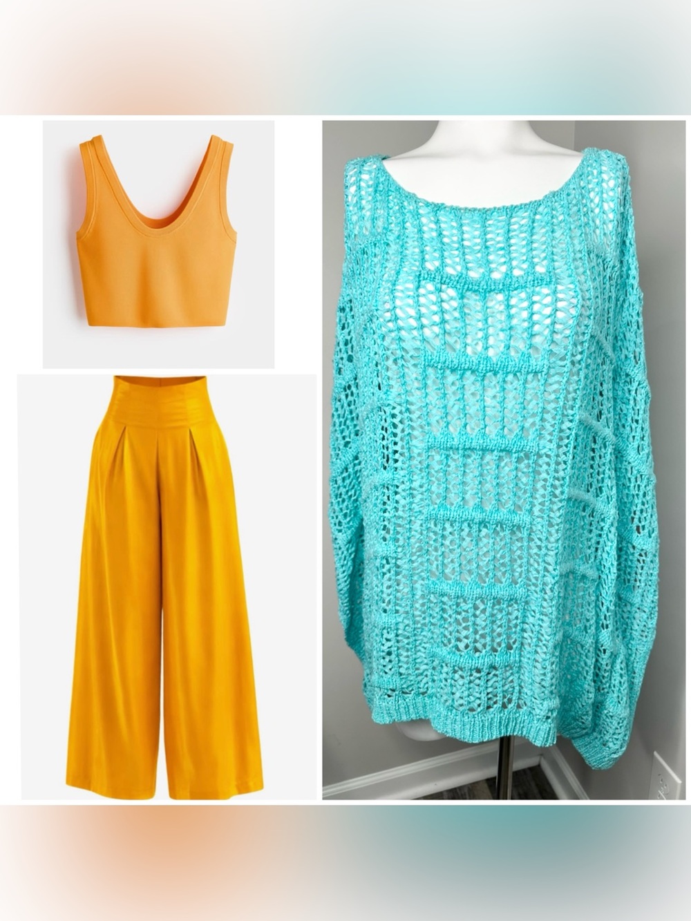 Chico's Knit Layering Top in turquoise-